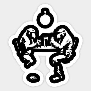 monkeys in the pub Sticker